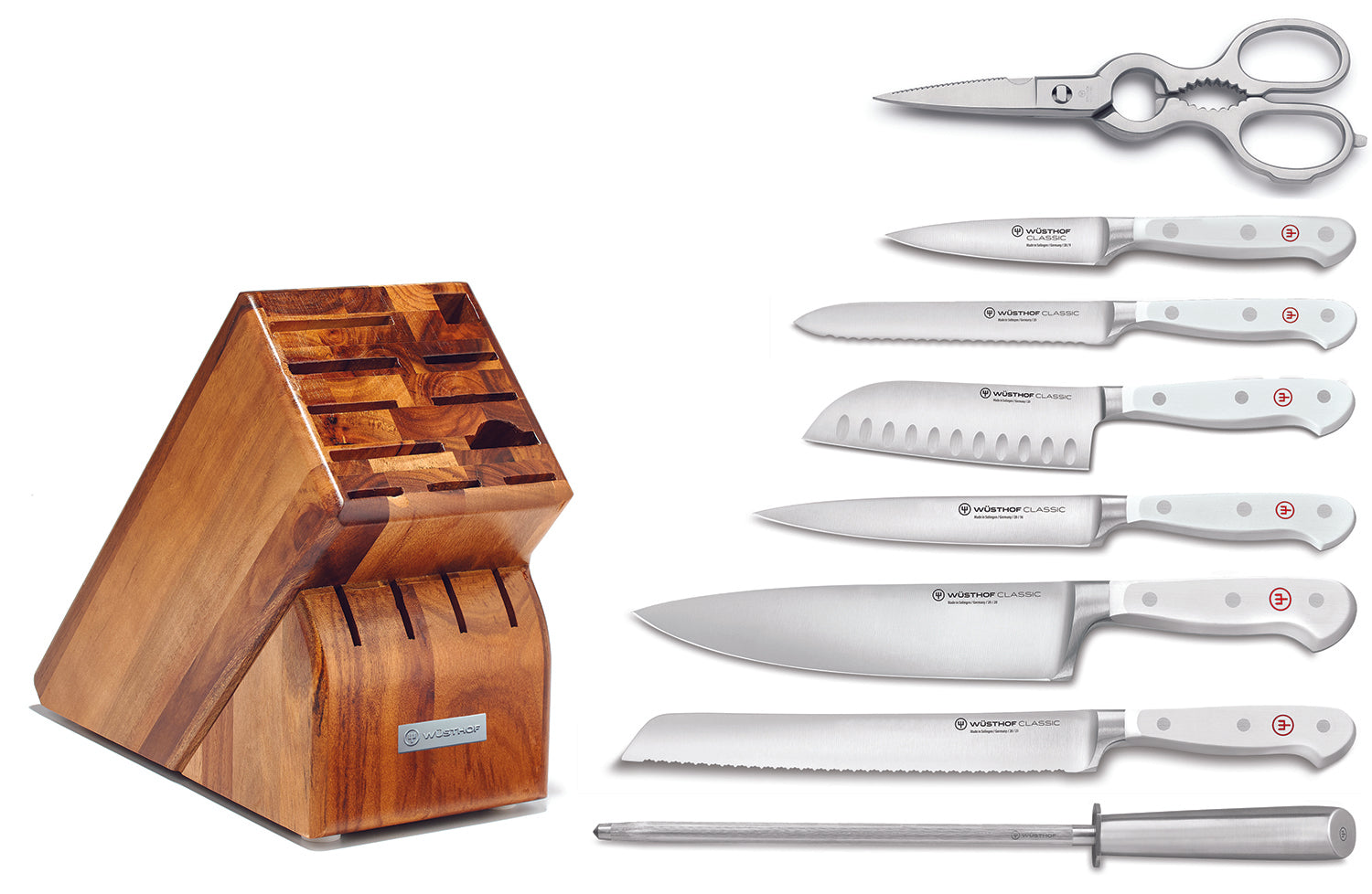Wusthof Classic White Nine Piece Knife Block Set