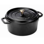 Staub 7-qt Round Cocotte, Matte Black