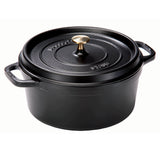 Staub 7-qt Round Cocotte, Matte Black