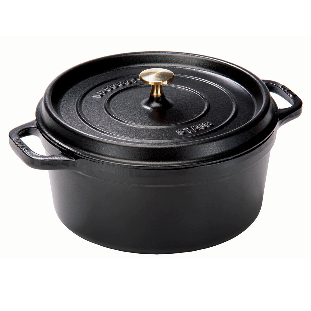 Staub 9-qt Round Cocotte, Matte Black