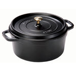 Staub 9-qt Round Cocotte, Matte Black