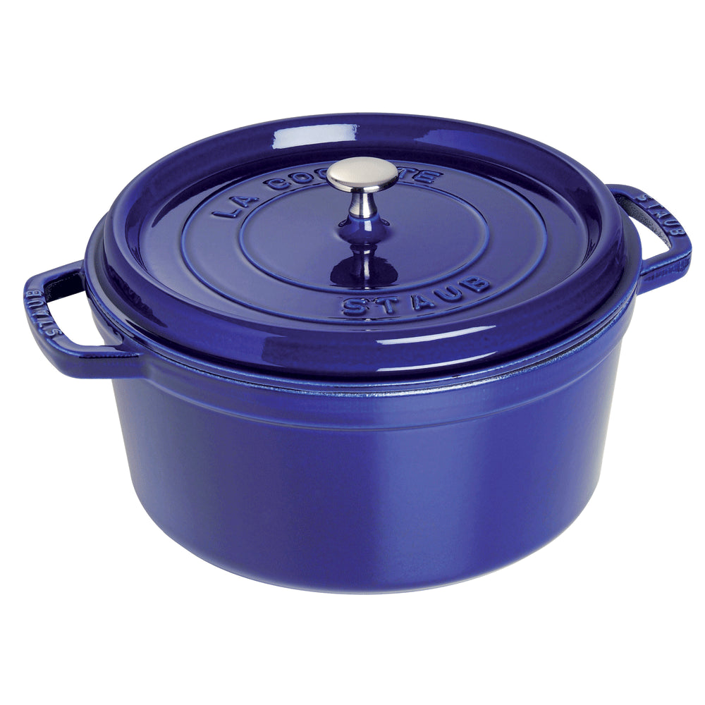 Staub 9-qt Round Cocotte, Dark Blue