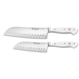 Wusthof Classic White Two Piece Santoku Knife Set, 5-Inch & 7-Inch