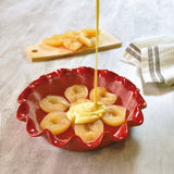 Emile Henry HR Ceramic 10-inch Ruffled Pie Dish, White