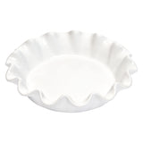 Emile Henry HR Ceramic 10-inch Ruffled Pie Dish, White