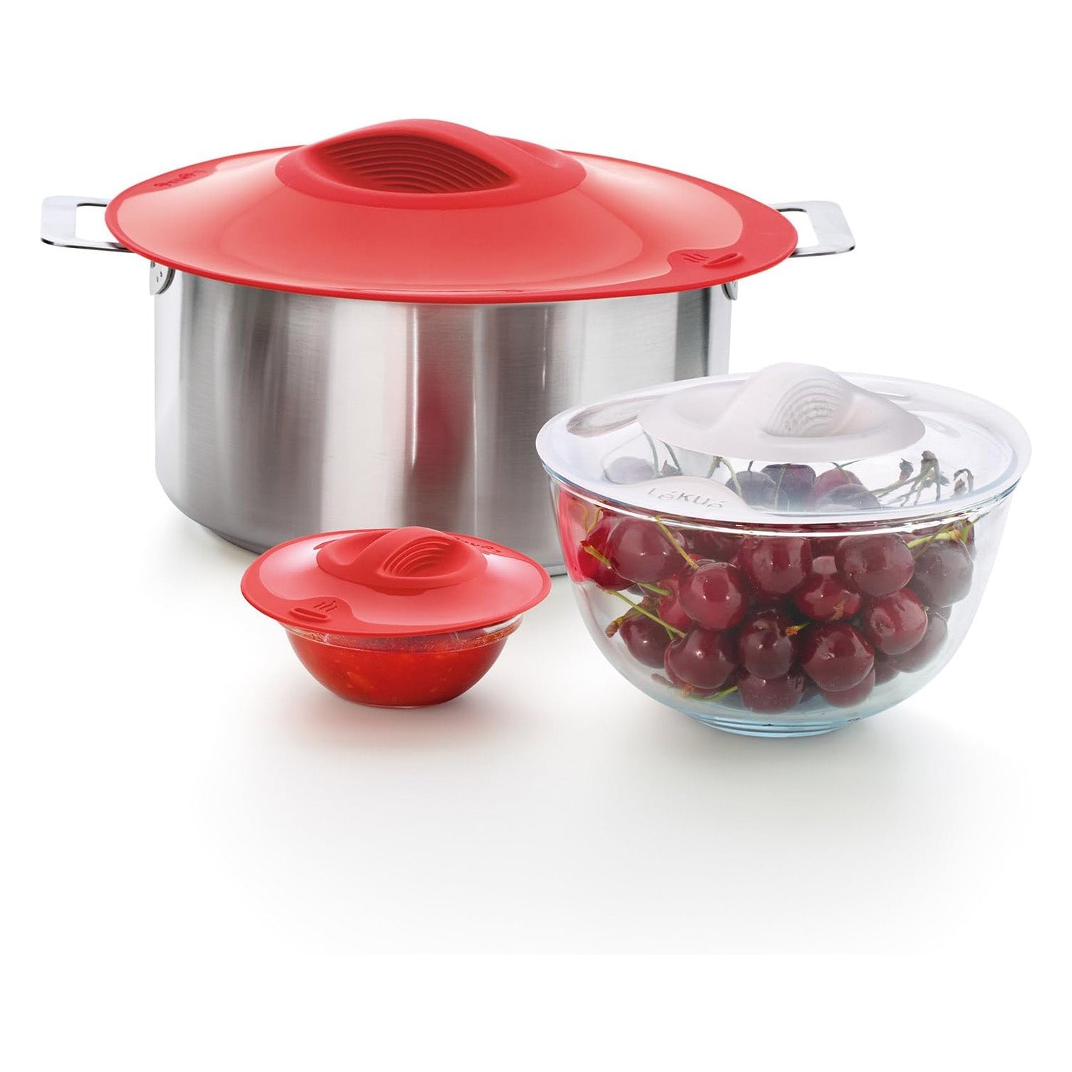 Lekue Silicone Suction Lid, Clear, 7-Inch