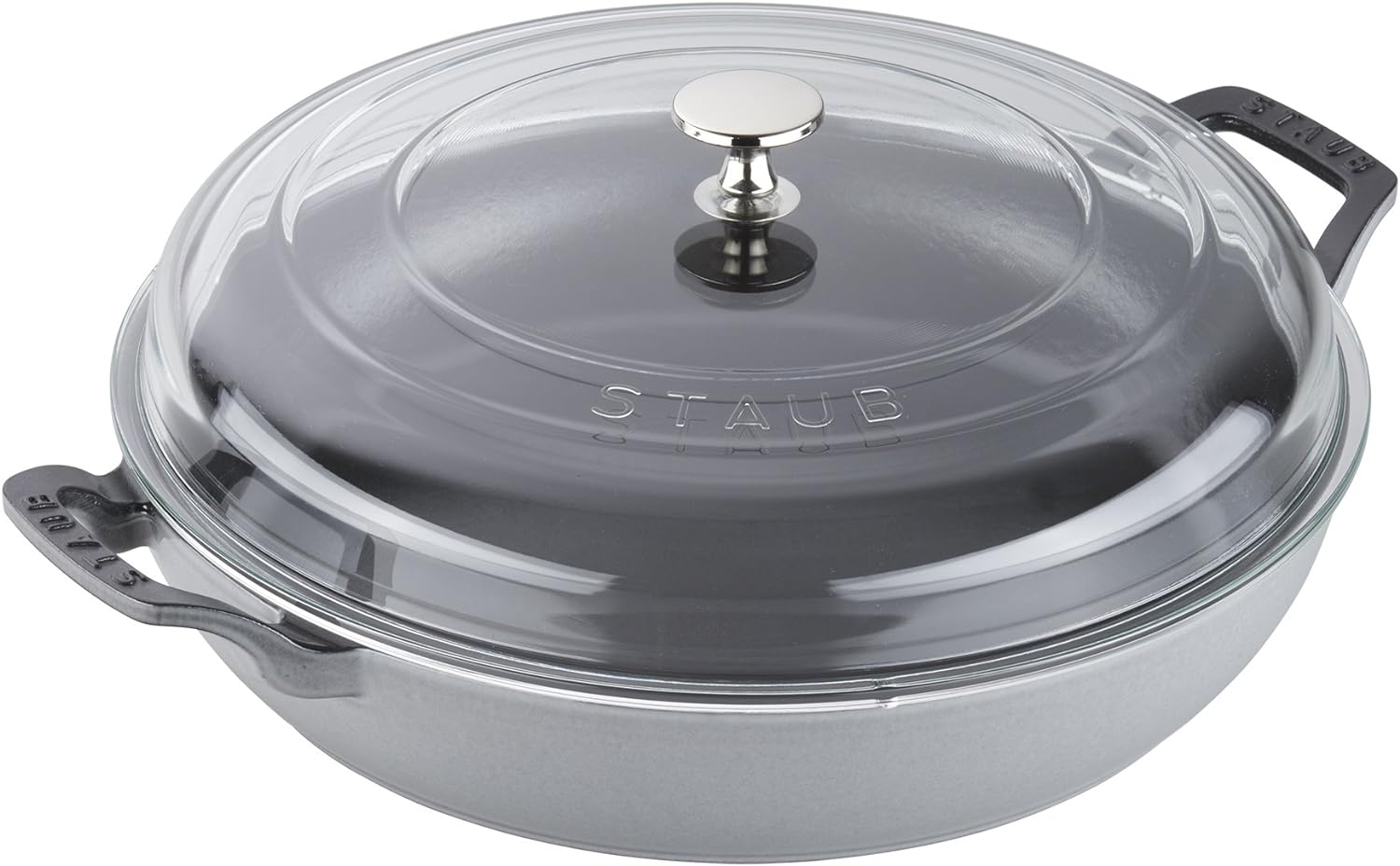 Staub Cast Iron 3.5-qt Braiser with Glass Lid, Graphite Grey
