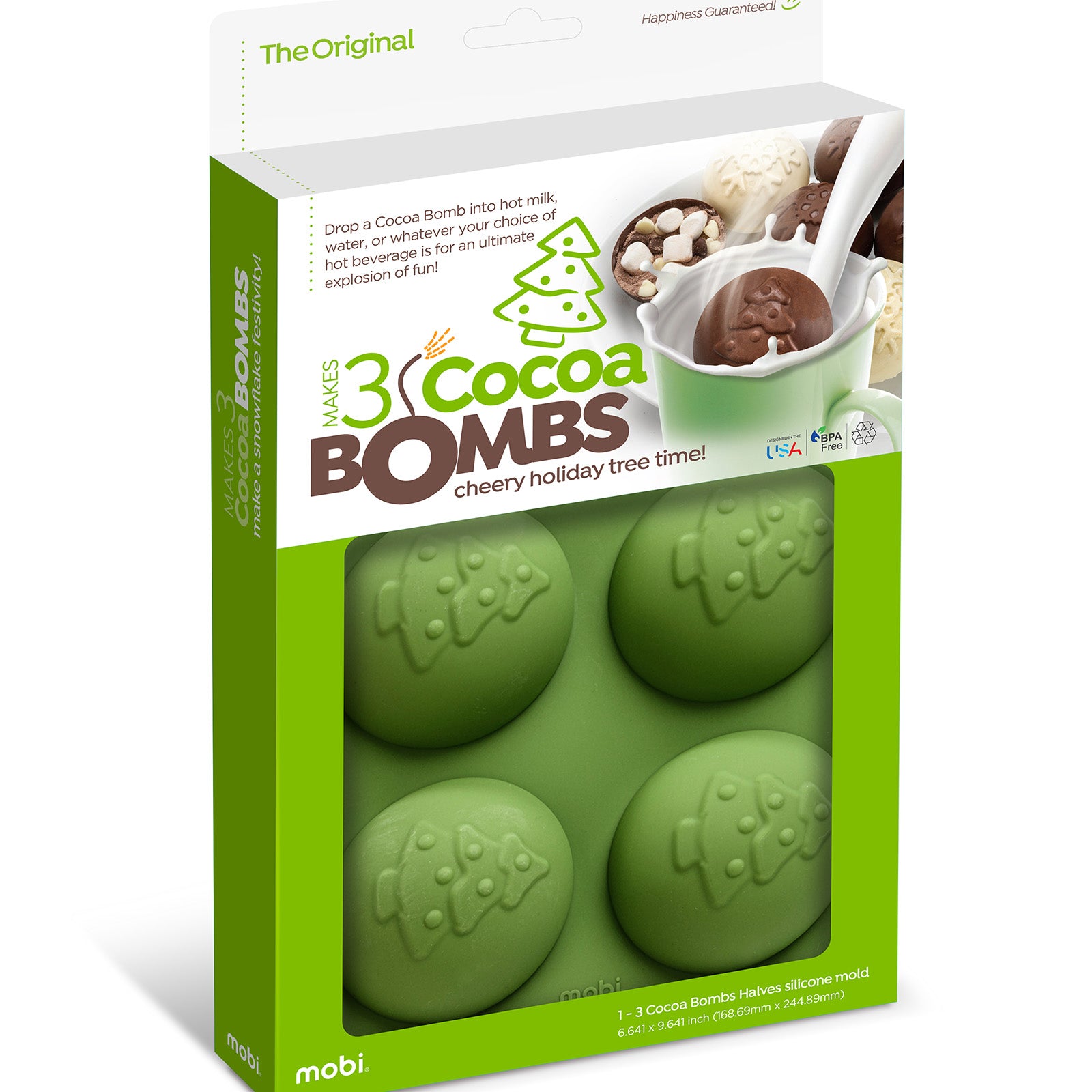 Mobi Hot Chocolate Silicone Cocoa Bombs Molds, Holiday Trees