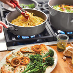 Rachael Ray Cucina Nonstick Cookware Set, 12 Piece, Sea Salt Gray