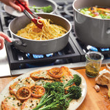 Rachael Ray Cucina Nonstick Cookware Set, 12 Piece, Sea Salt Gray