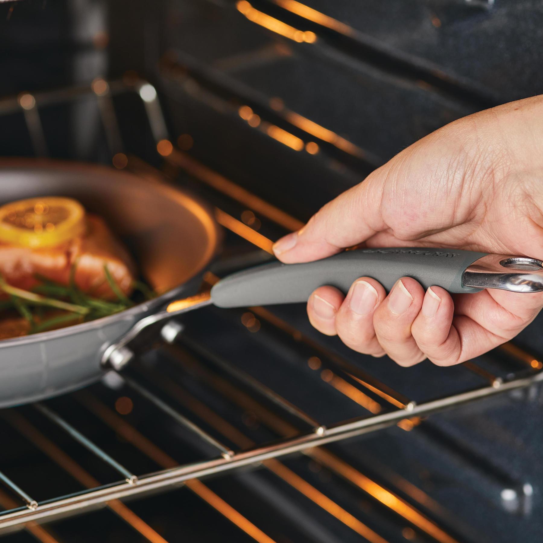 Rachael Ray Cucina Nonstick Cookware Set, 12 Piece, Sea Salt Gray