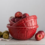 Mason Cash Color Mix Red Size 12, Size 18, Size 24 Mixing Bowl Set of 3