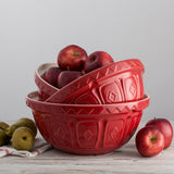 Mason Cash Color Mix Red Size 12, Size 18, Size 24 Mixing Bowl Set of 3