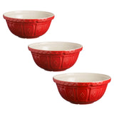 Mason Cash Color Mix Red Size 12, Size 18, Size 24 Mixing Bowl Set of 3