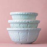 Mason Cash Color Mix Powder Blue Size 12, Size 18, Size 24 Mixing Bowl Set of 3