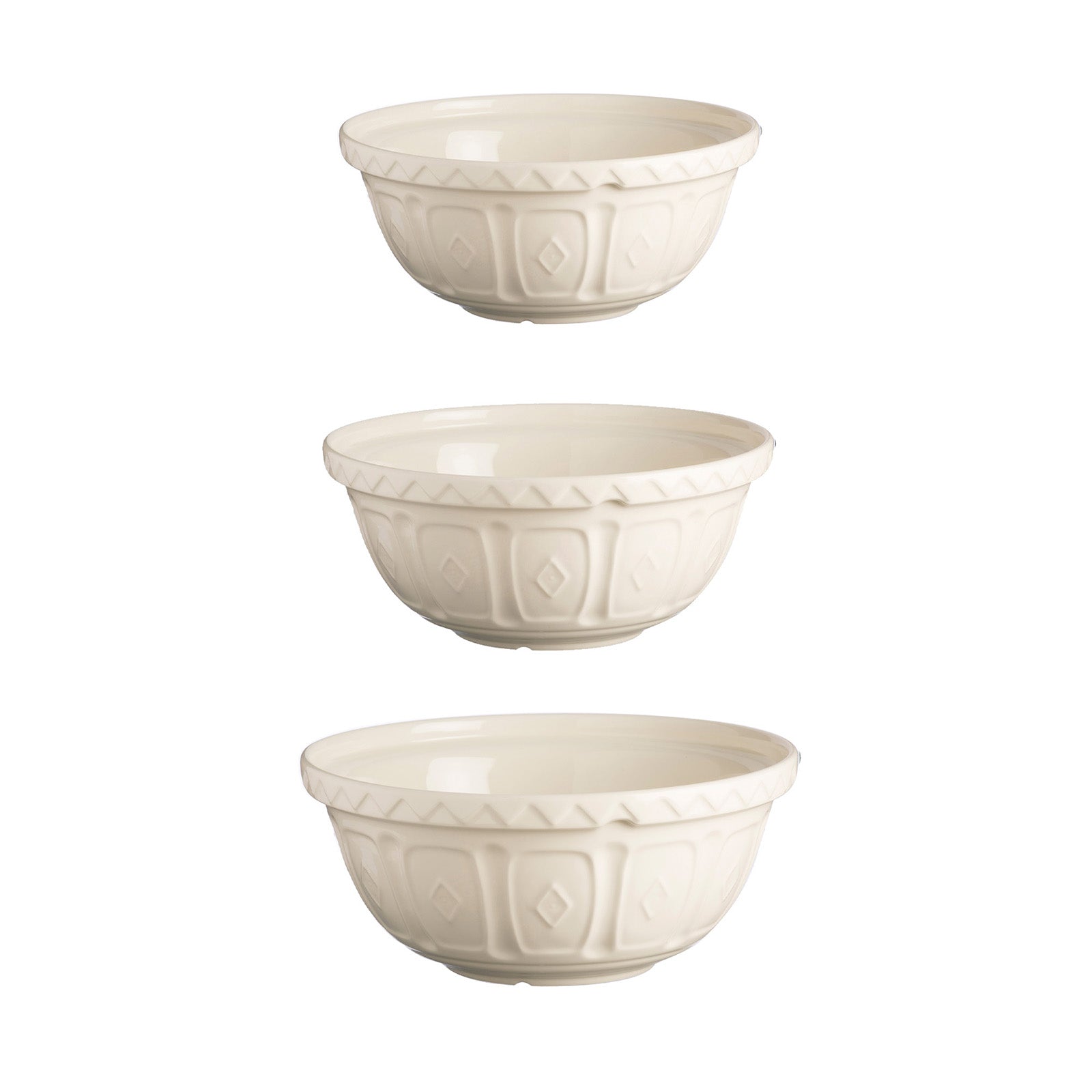 Mason Cash Color Mix Cream Size 12, Size 18, Size 24 Mixing Bowl Set of 3