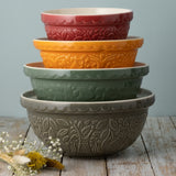 Mason Cash In The Forest Size 12 Gray, Size 18 Green, Size 24 Ochre Mixing Bowl Set of 3
