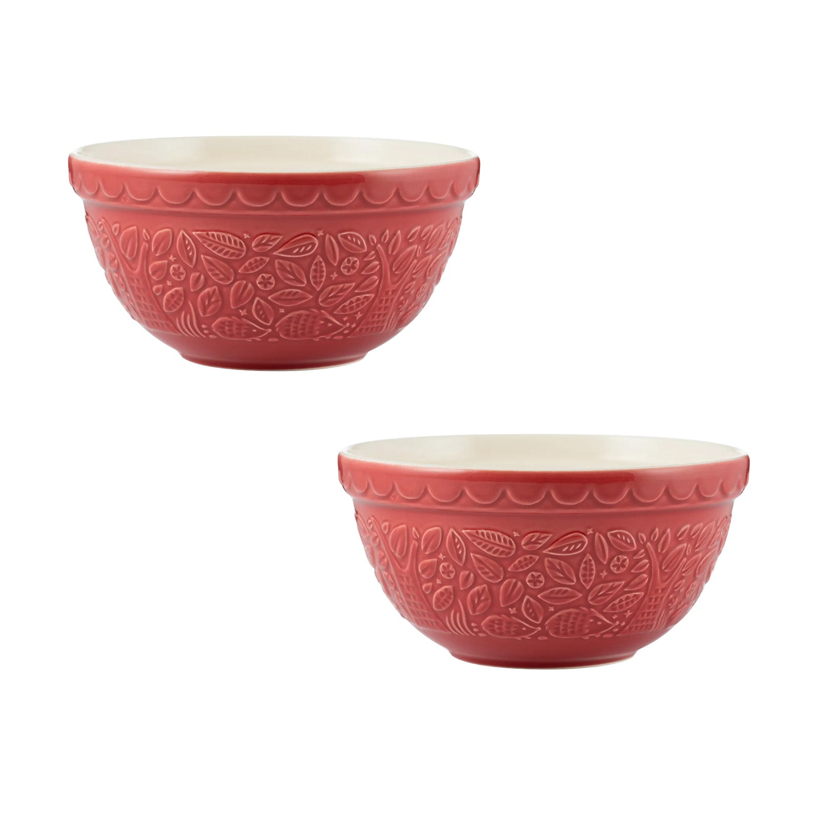 Mason Cash In The Forest Hedgehog Size 30 Mixing Bowl, Red, 1.15 Quart, Set of 2