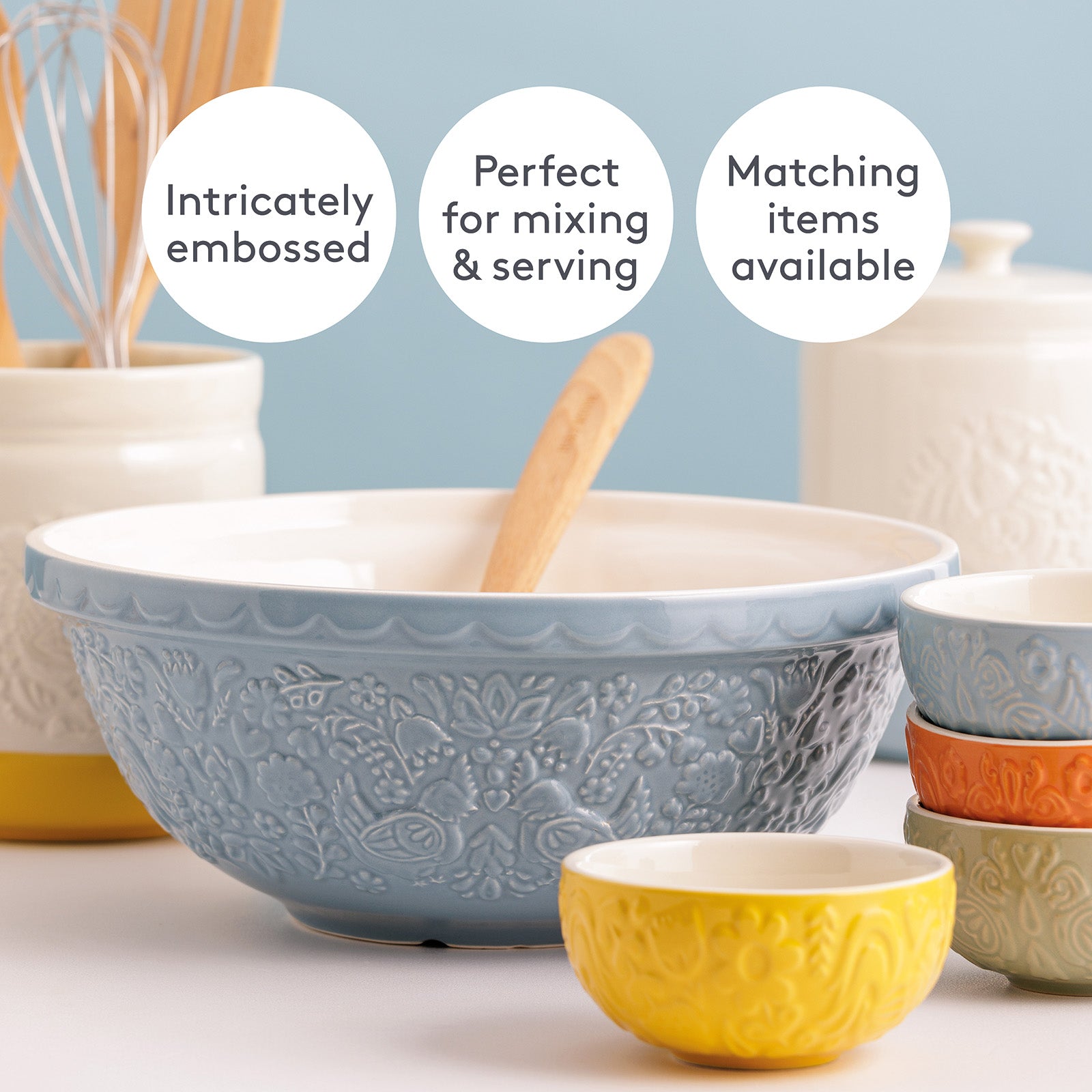 Mason Cash Home to Roost Size 12, Size 18, Size 24 Mixing Bowl Set of 3