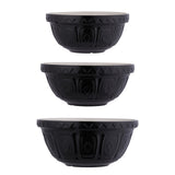 Mason Cash Color Mix Black Size 12, Size 18, Size 24 Mixing Bowl Set of 3