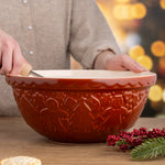 Mason Cash Gingerbread Lane Mixing Bowl Set of 3 | Stoneware Nesting Bowls, Holiday Theme