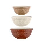 Mason Cash Gingerbread Lane Mixing Bowl Set of 3 | Stoneware Nesting Bowls, Holiday Theme