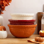 Mason Cash Pumpkin Mixing Bowl Set of 3 | Stoneware Nesting Bowls, Fall Harvest