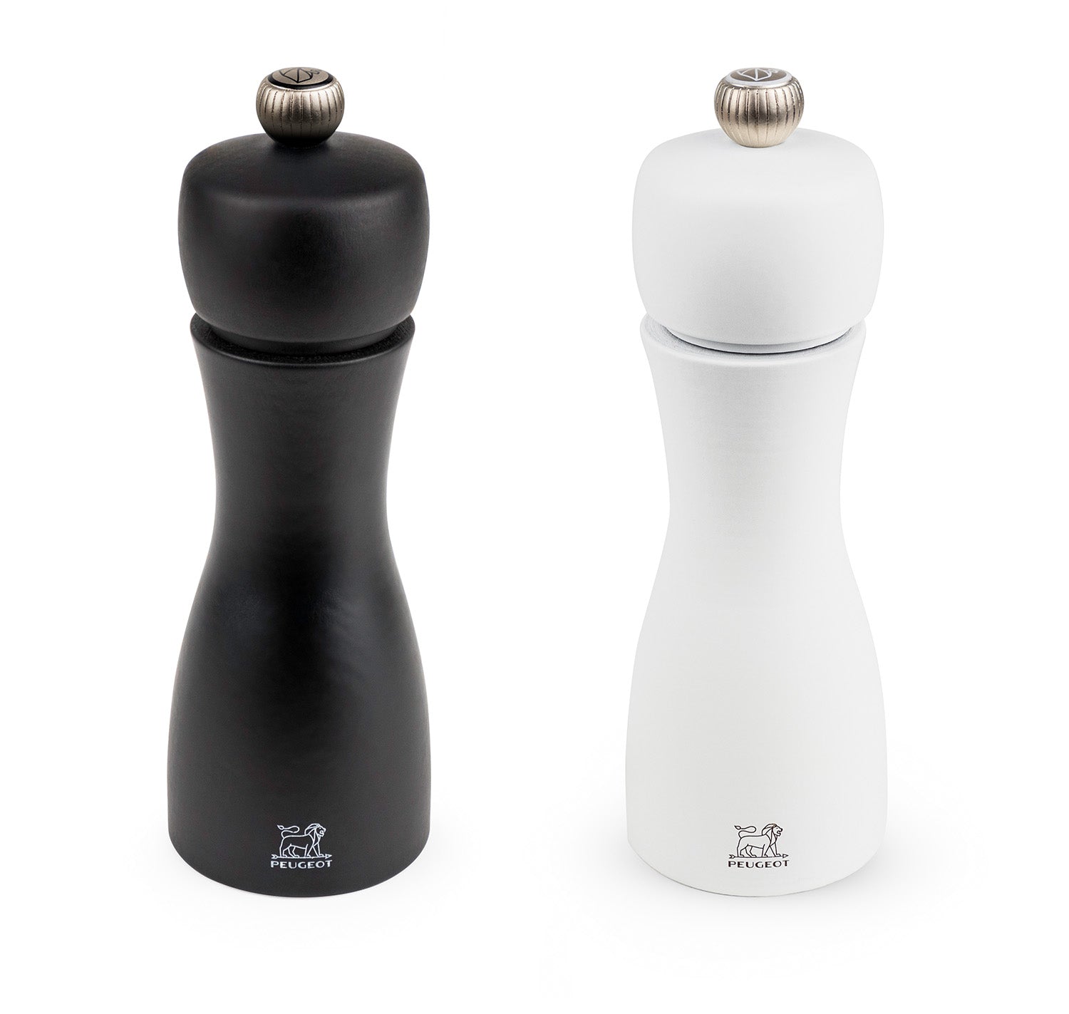 Peugeot Tahiti Duo 6 Inch Salt & Pepper Mill Set, Black and White