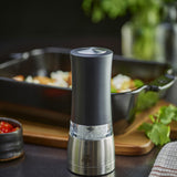 Peugeot Daman Zirlon Electric Salt and Pepper Mill 2 Piece Set, Iridescent Black, 7-Inch