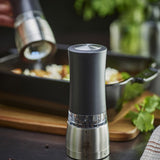 Peugeot Daman Zirlon Electric Salt and Pepper Mill 2 Piece Set, Iridescent Black, 7-Inch
