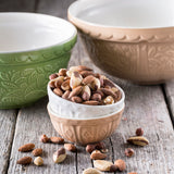 Mason Cash In the Forest Mini Bowl Set, 4 Stoneware Prep Bowls with Embossed Woodland Designs