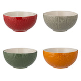 Mason Cash In the Forest Mini Bowl Set, 4 Stoneware Prep Bowls with Embossed Woodland Designs