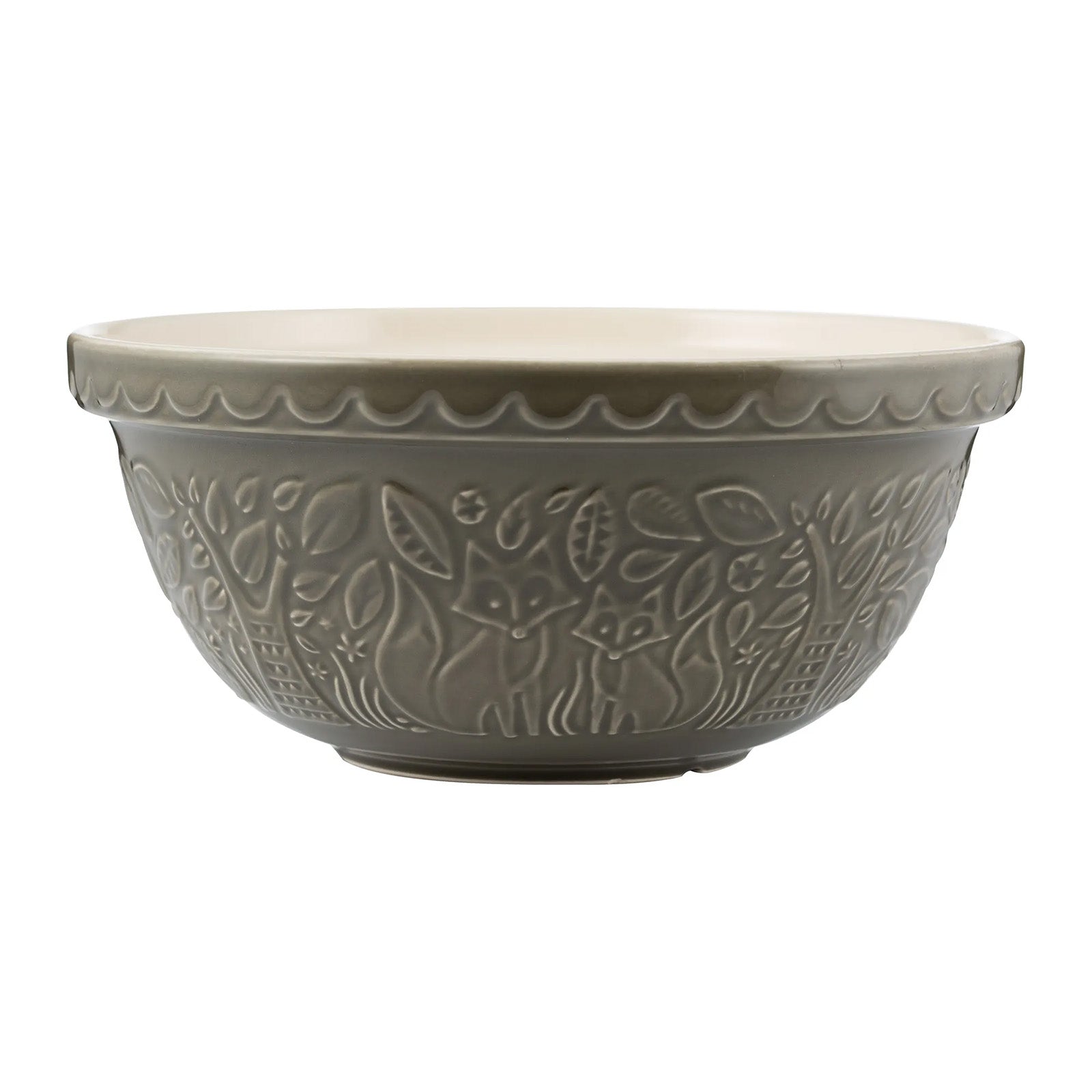 Mason Cash In The Forest Fox Size 12 Mixing Bowl, Gray, 4.25 Quart