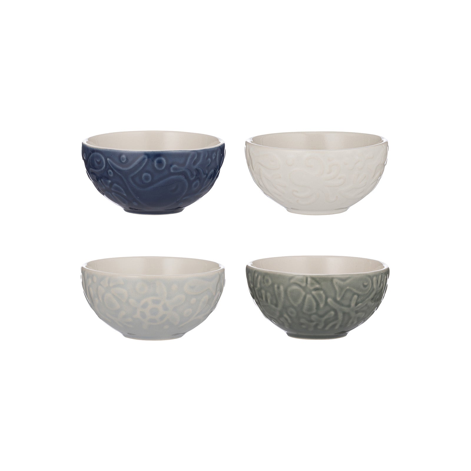 Mason Cash Nautical Mini Bowl Set, 4 Stoneware Prep Bowls with Sea-Inspired Designs
