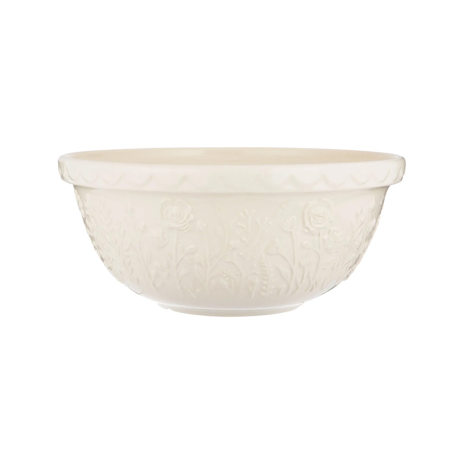 Mason Cash In The Meadow Rose Size 12 Mixing Bowl, 4.25 Quart, Cream