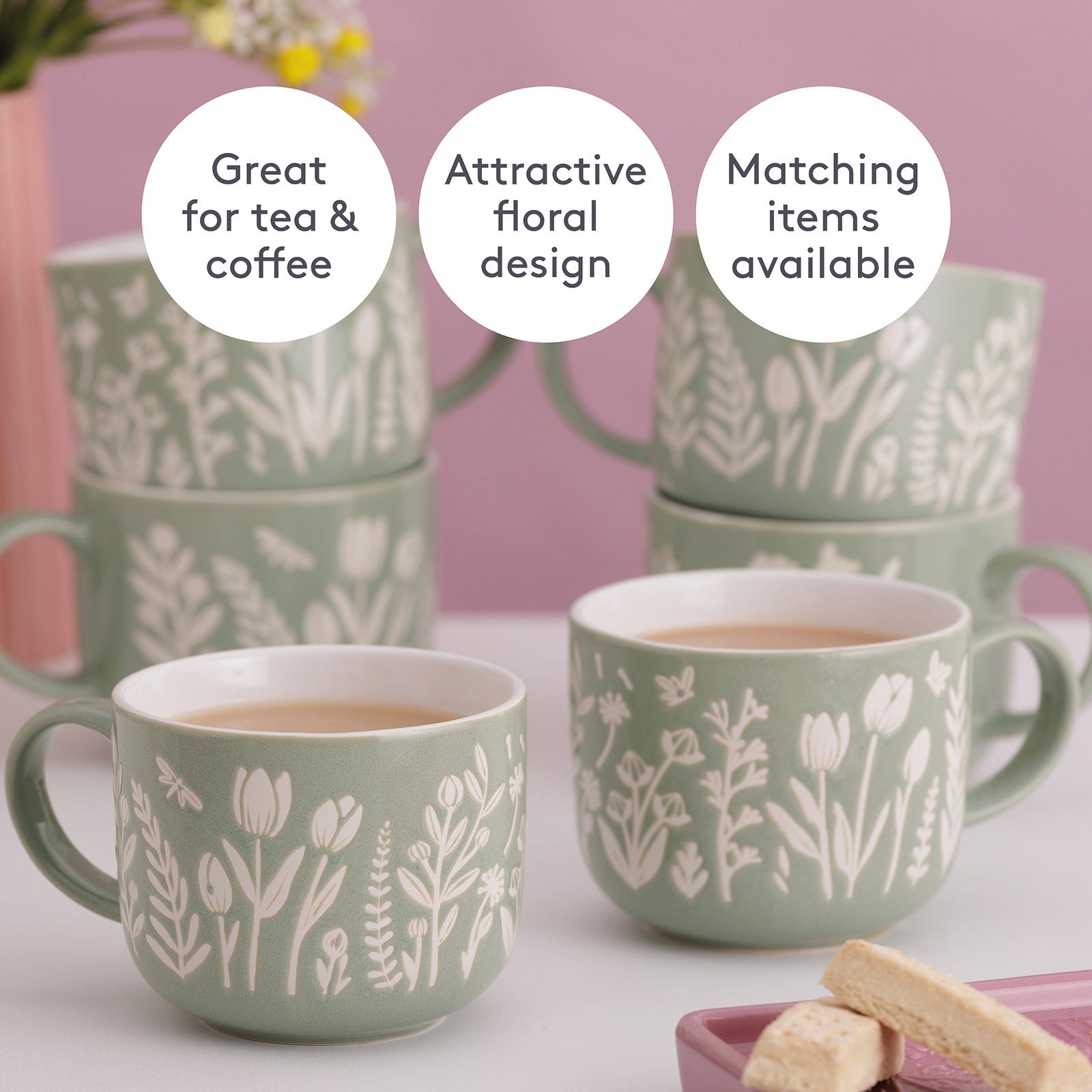Mason Cash In The Meadow Green Tulip Mug 13.5oz
