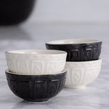 Mason Cash Color Mix Mini Prep Bowls, Black and Cream, Set of 4