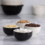 Mason Cash Color Mix Mini Prep Bowls, Black and Cream, Set of 4