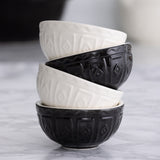 Mason Cash Color Mix Mini Prep Bowls, Black and Cream, Set of 4