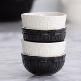 Mason Cash Color Mix Mini Prep Bowls, Black and Cream, Set of 4