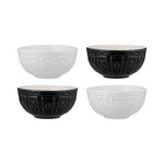 Mason Cash Color Mix Mini Prep Bowls, Black and Cream, Set of 4