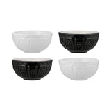 Mason Cash Color Mix Mini Prep Bowls, Black and Cream, Set of 4