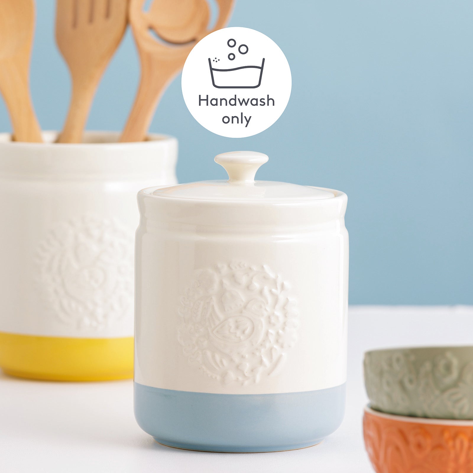 Mason Cash Home to Roost Small Storage Crock, 6" x 4.5"