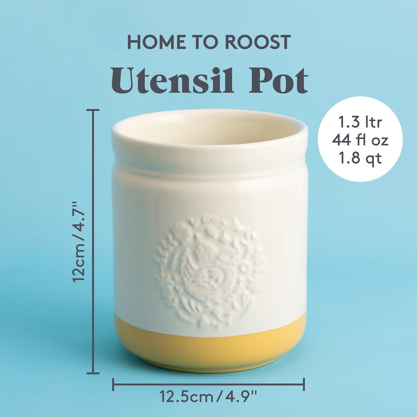 Mason Cash Home to Roost Utensil Crock, 6" x 5"