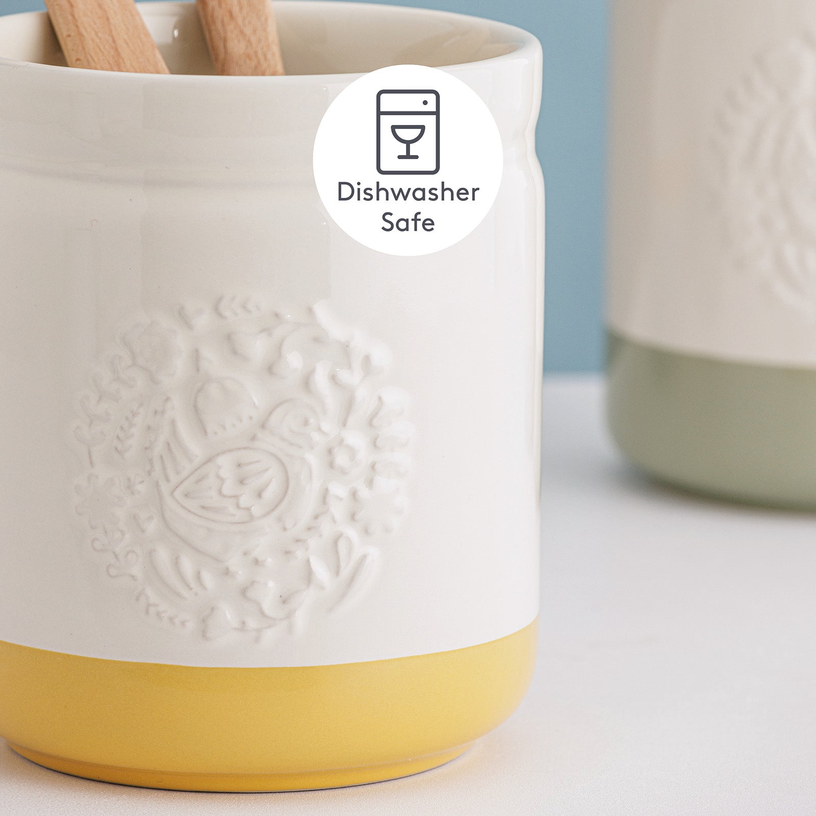 Mason Cash Home to Roost Utensil Crock, 6" x 5"