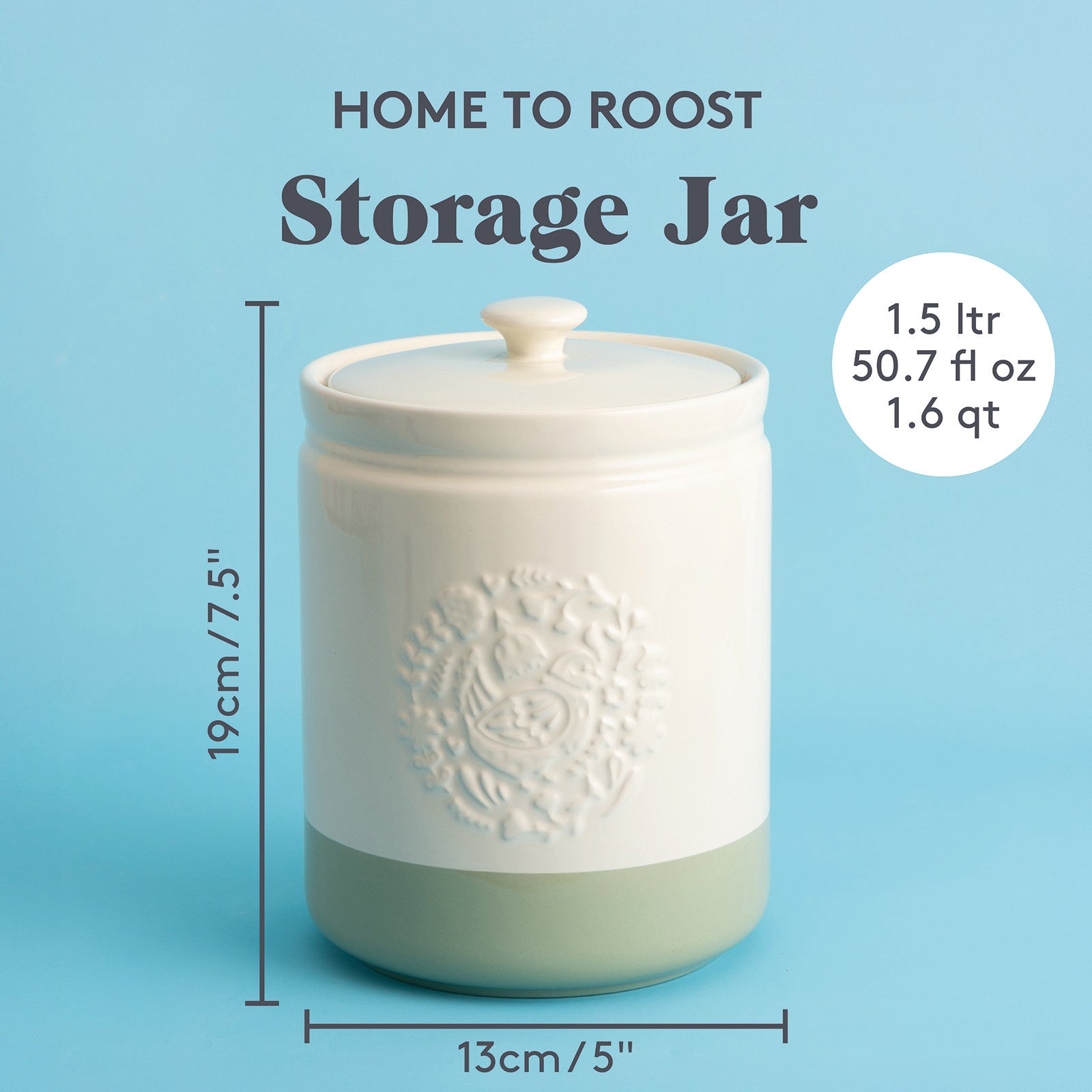 Mason Cash Home to Roost Large Storage Crock, 5" x 7.5"
