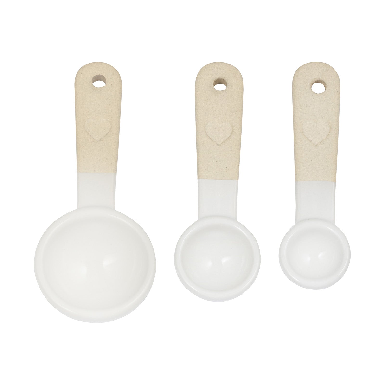 Mason Cash Rustic Charm Measuring Spoons, Set of 3 Stoneware Spoons (1 tbsp to ¼ tsp)