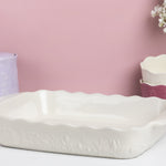 Mason Cash In The Meadow Large Rectangular Baker with Embossed Floral Design, Cream