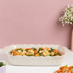 Mason Cash In The Meadow Large Rectangular Baker with Embossed Floral Design, Cream