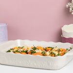 Mason Cash In The Meadow Large Rectangular Baker with Embossed Floral Design, Cream